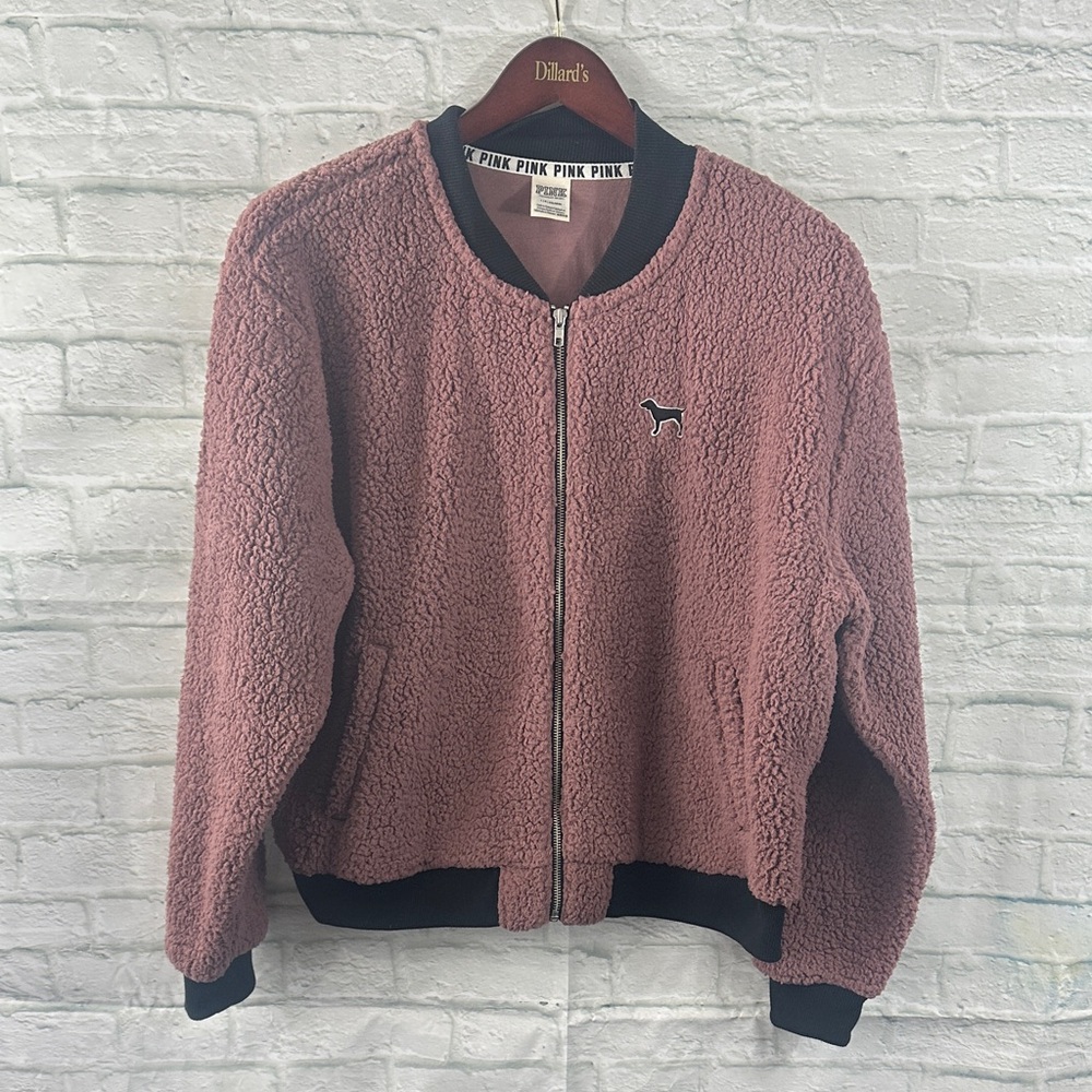 PINK Victoria's Secret Dusty Rose Teddy Jacket